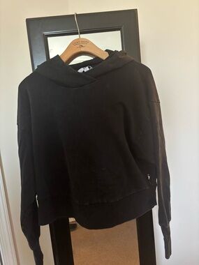 JoyLab Black Hooded Cropped Sweatshirt